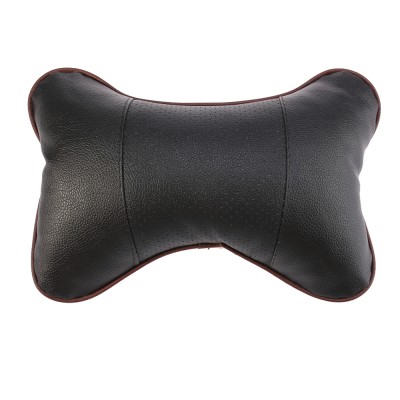 Bone Shape Car Pillow Head Rest Support Pu Leather Neck Pillow For Driving